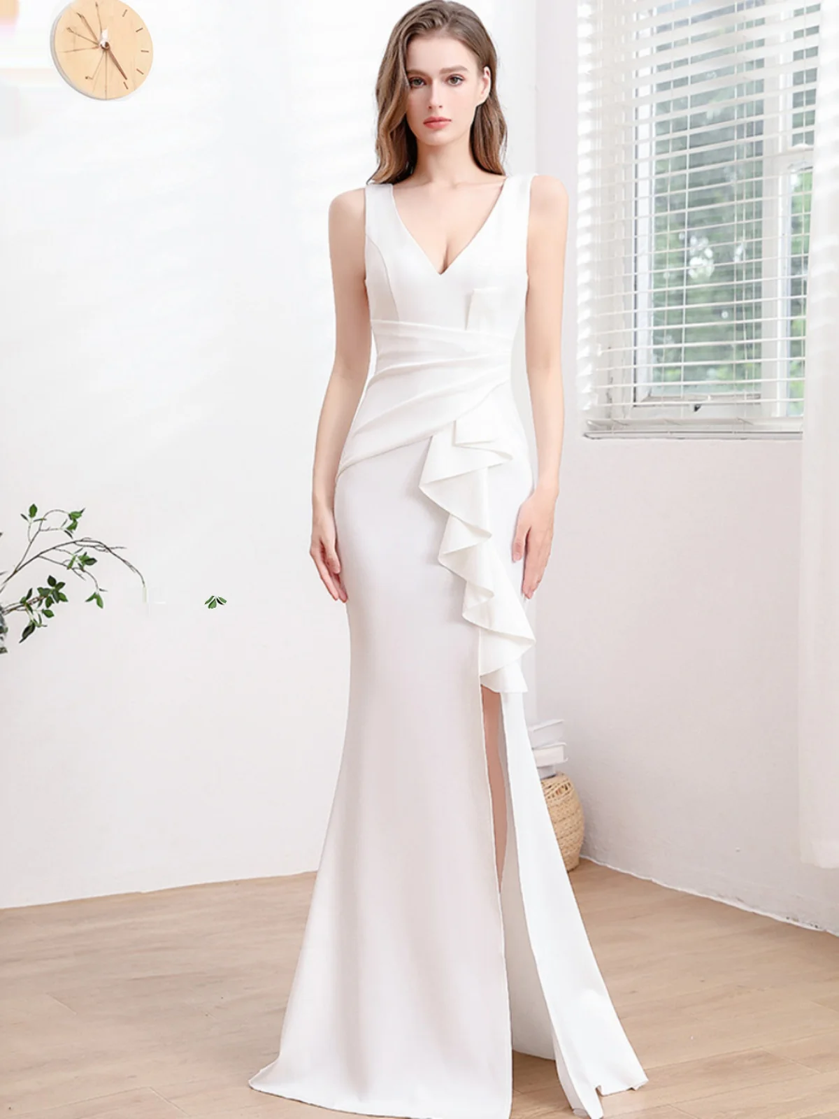 

Ele Long Tail Fi Gown Сексуальное вечернее платье с разрезом Dr Host Year Conference Advanced Sense New 2025 Par Dr Sexy Deep V Ne