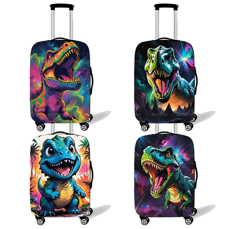 18-30 Inches Cute Cartoon Dinosaur Print Luggage Cover for Travel Graphic Suitcase Protective Cover Elastic Trolley Case Cover