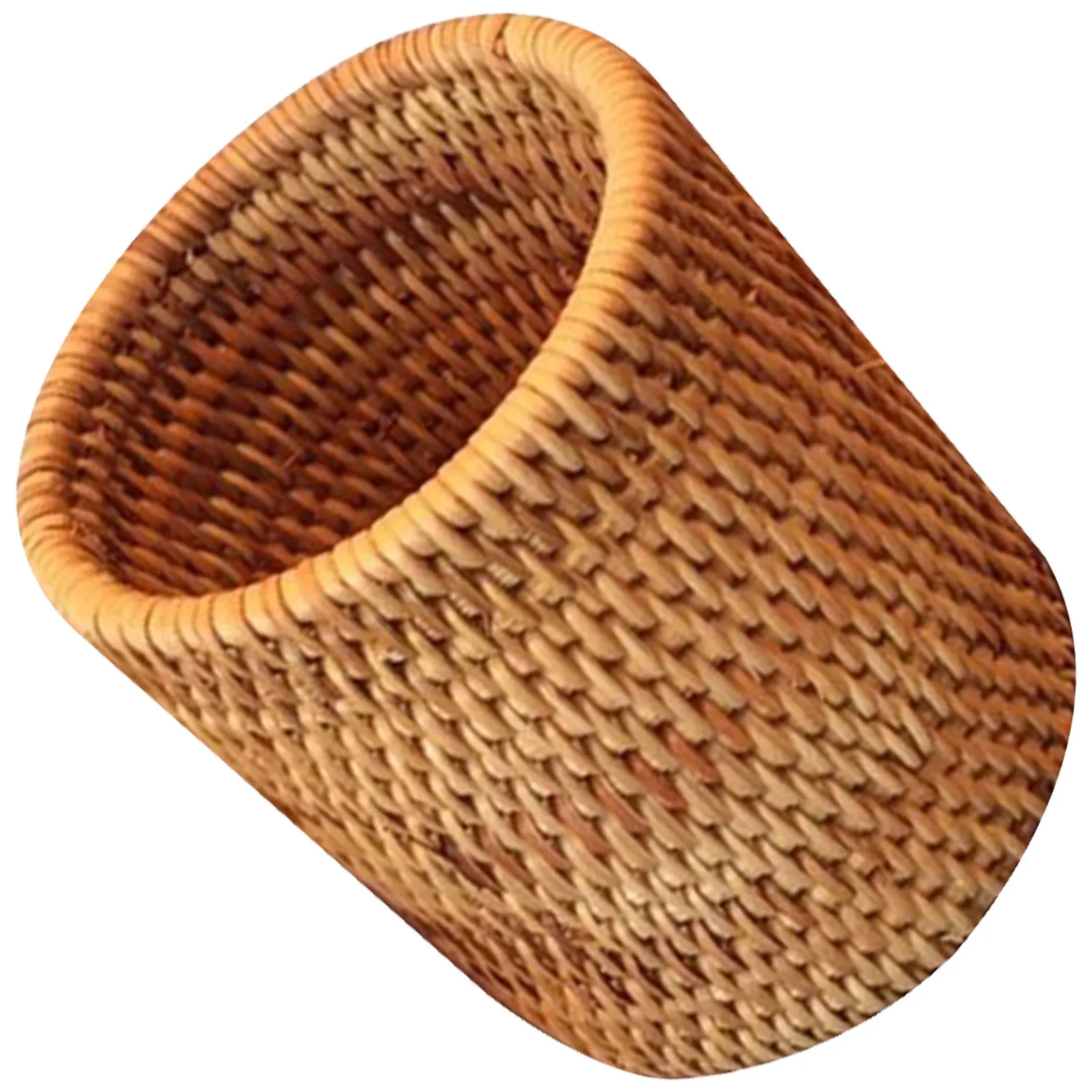 

1Pcs Handmade Woven Basket Rattan Tea Container Multi-Use Storage for Tea Ceremony Office Supplies Chic Home Dining Decoration