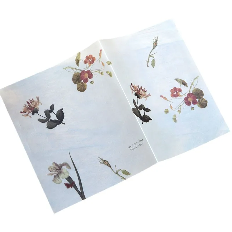 Customized High-end Tracing Paper Wedding Menu Thank You Cards Sulfuric Invitation Envelopes Plate Design Semi-transparent