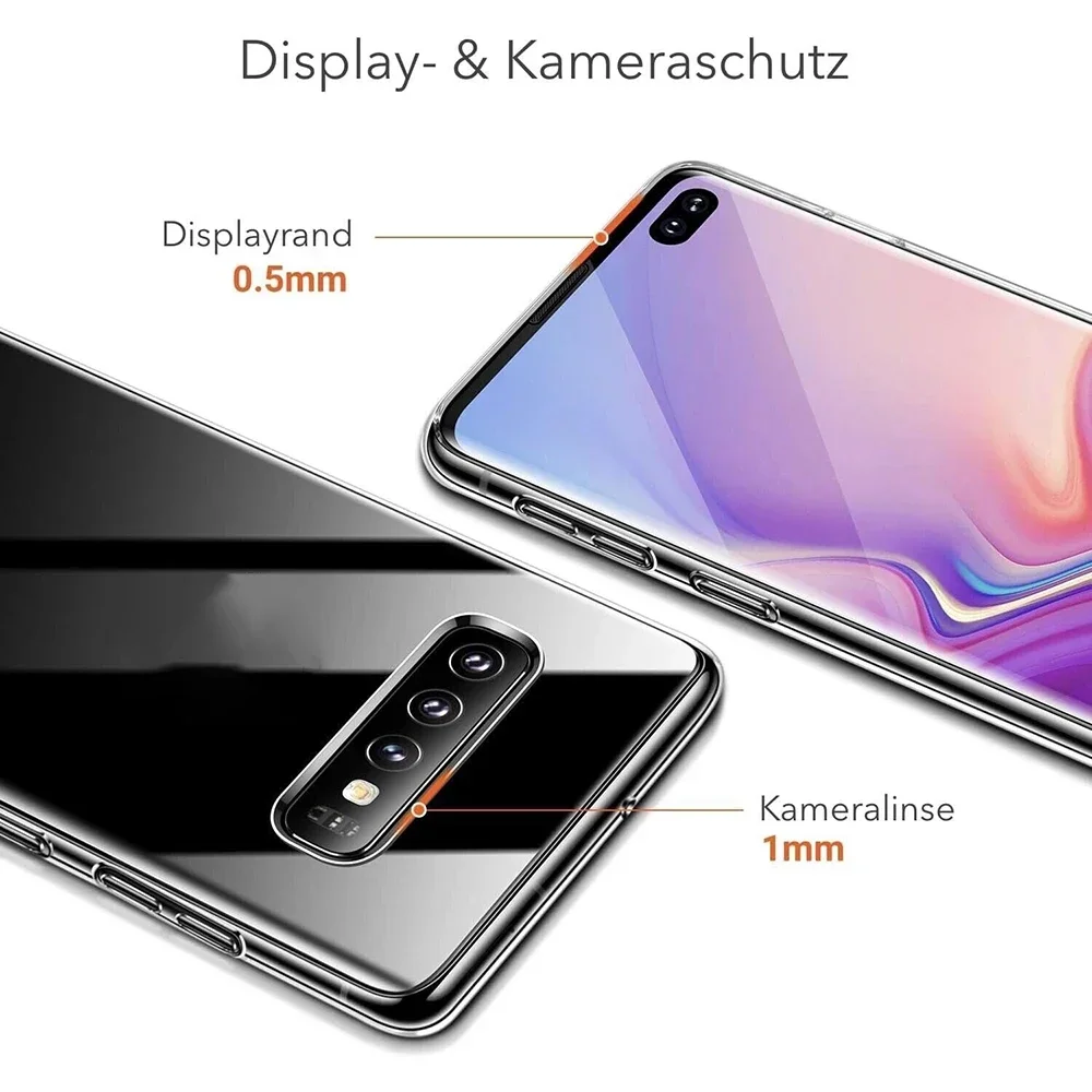 2Pcs Ultra Thin Transparent Silicone Soft Case For Samsung Galaxy S10 Plus Lite S10+ S10E Clear Back Cover Slim Shell Shockproof