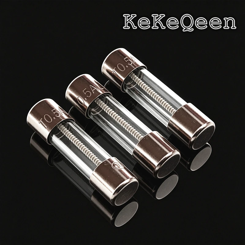 20pcs/Lot X 5*20mm T0.5A 250V Slow Fuse 5X20 0.5A 500mA T500mA 250V Glass Tube Fuse 5mm*20mm