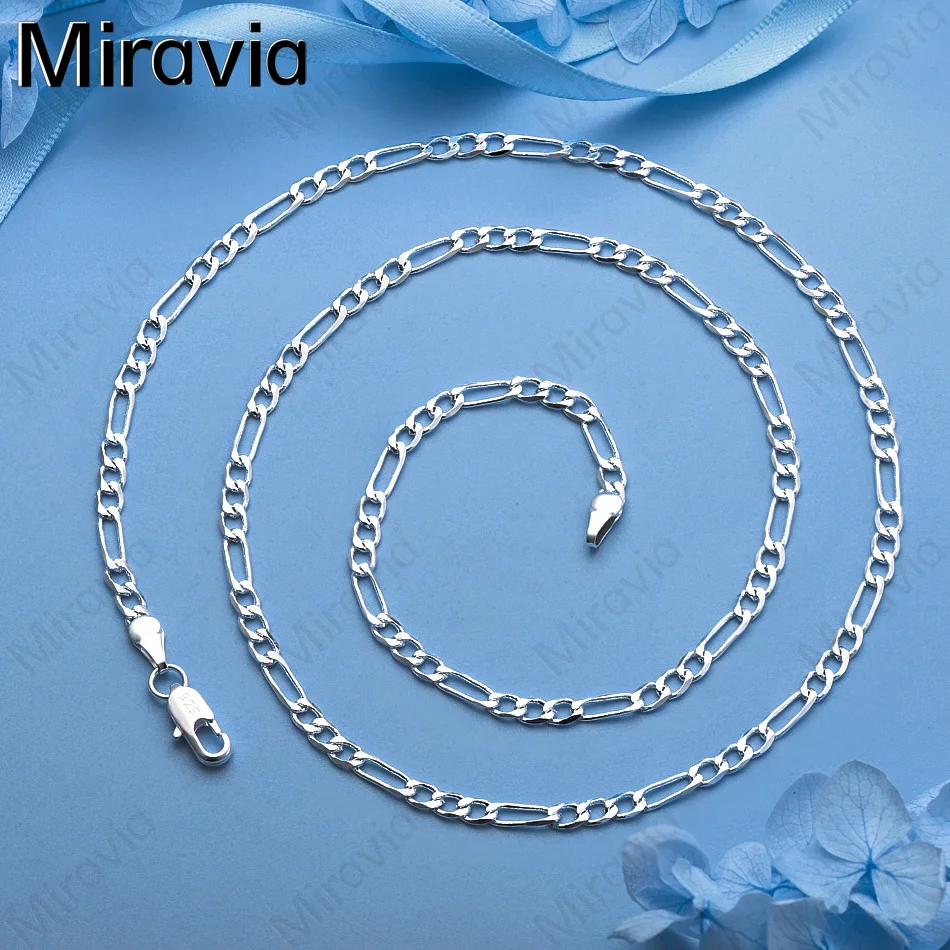 

Miravia 925 Sterling Silver 4mm Three-Space One Chain Necklace Small Fresh Design Women'S Engagement Jewelry