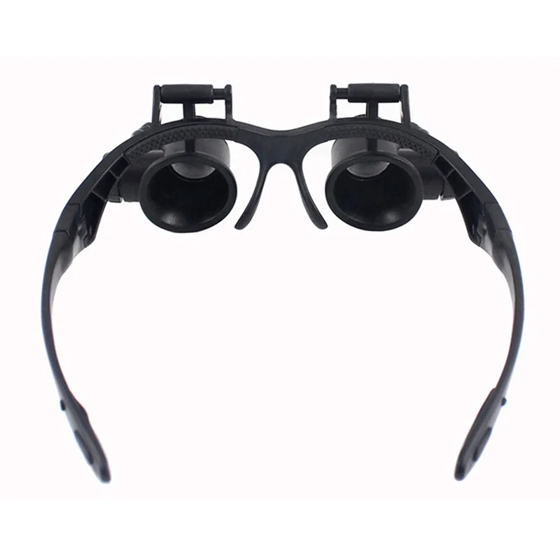 

A63K-10X 15X 20X 25X LED Magnifier Illuminated Double Eye Glass Jeweler Loupe Repair Headband Magnifying For Watch Make