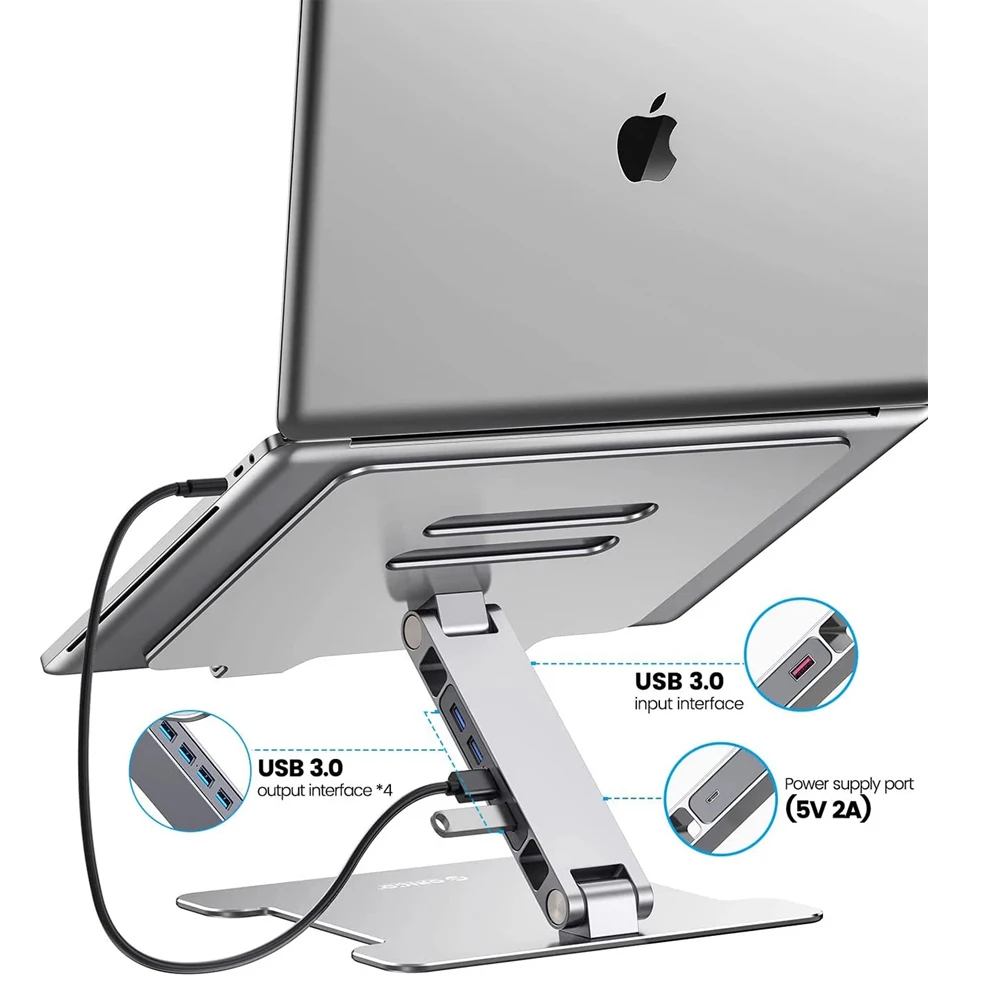 ORICO-soporte plegable ajustable para teléfono móvil, soporte de aluminio para portátil, para Xiaomi phohe MacBook Notebook