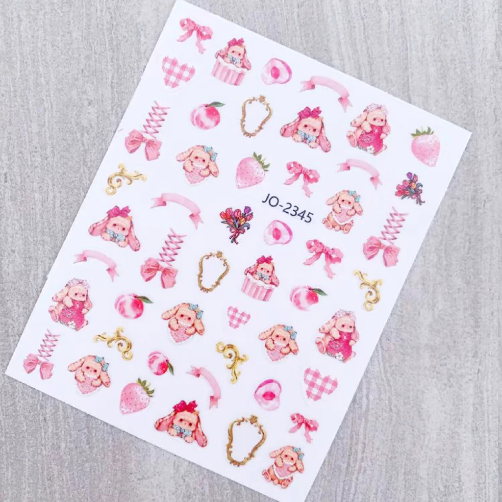 1 Vel Internet Celebrity Lolita Bunny Nail Stickers Bunny Schattige Cartoon Sticker Nail Art Accessoires Waterdichte Decoratie