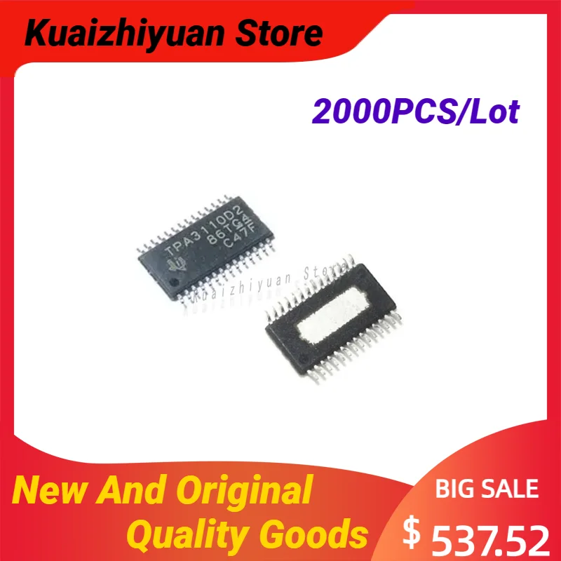 2000PCS/Lot New and Original TPA3110D2PWPR TSSOP-28 Stereo Audio Amplifier Chip TPA3110 Integrated Circuit Quality Goods