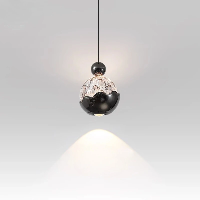 Dimmable Bedroom Bedside Pendant Light Italian Style Light Luxury Sofa Background Wall Light Antique Style Hanging Line Lamp