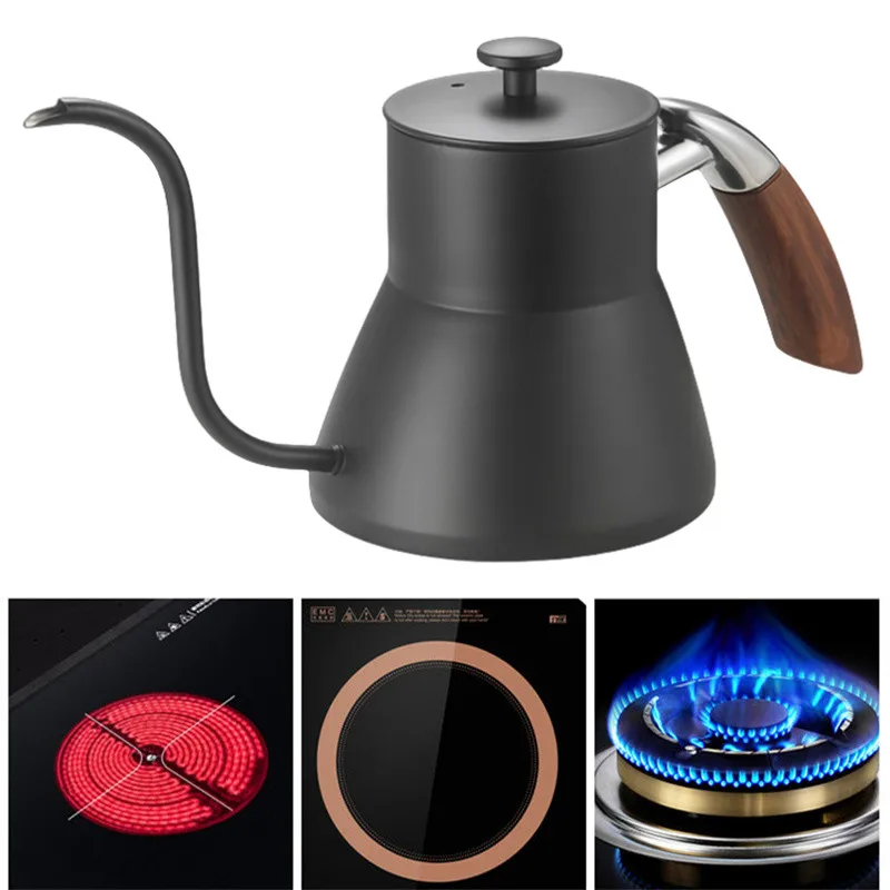 

Coffee Kettle 800ml Stainless Steel Pour Over Coffee Pot Kettle Drip Kettle Fit Electric Ceramic Stove Induction Cooker Cookfire