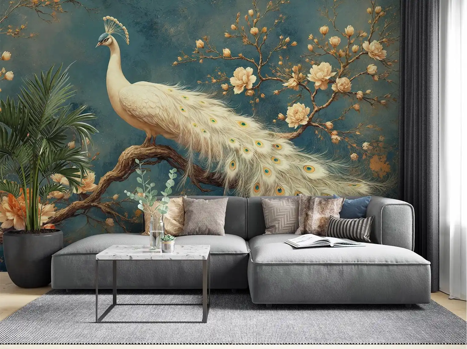 Peacock Chinoiserie Bird Floral Wallpaper Peel and Stick Mural Vintage Tree Flower Removable Wall Decor Bedroom Living 3d murals