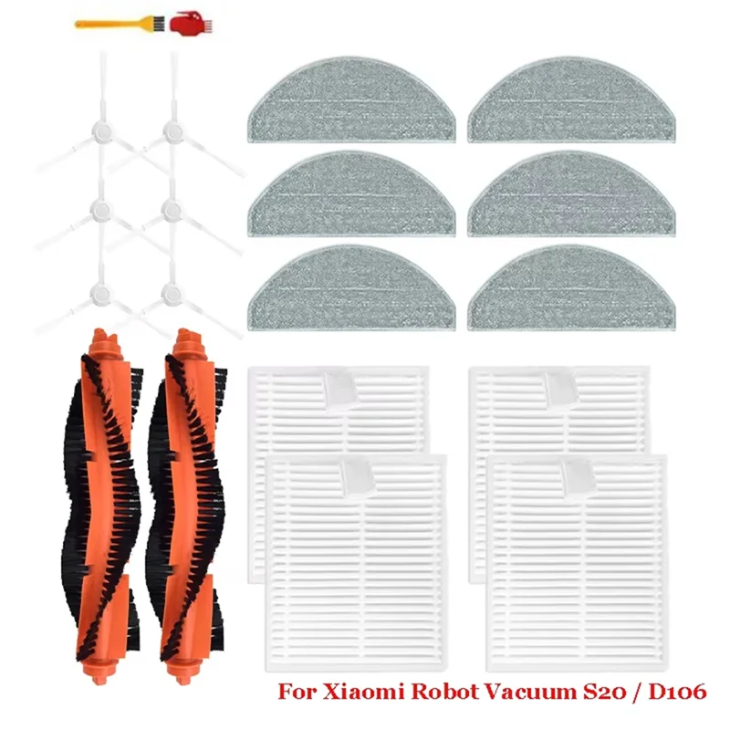 N83R Compatible For Xiaomi Robot Vacuum S20 / D106 S20 Replacement Parts Mop Hepa Filter