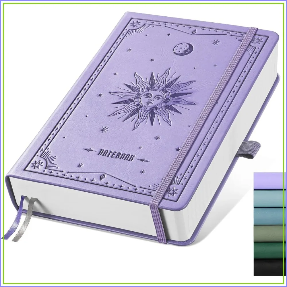 A5 Hardcover Lined Journal - 320 Pages, 100gsm Thick Paper, Vegan Leather, Light Purple