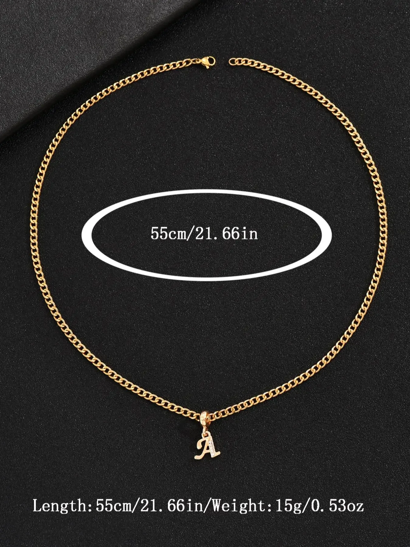Alphabet Charm Pendant Necklace for Men, Letter Necklace, Letters Necklace, Stainless Steel Jewelry, European and American Men's Jewelry A-z Studded with Rhinestone Decor, Perfect for Gift, Trendy Charms Necklace, Charm Necklaces