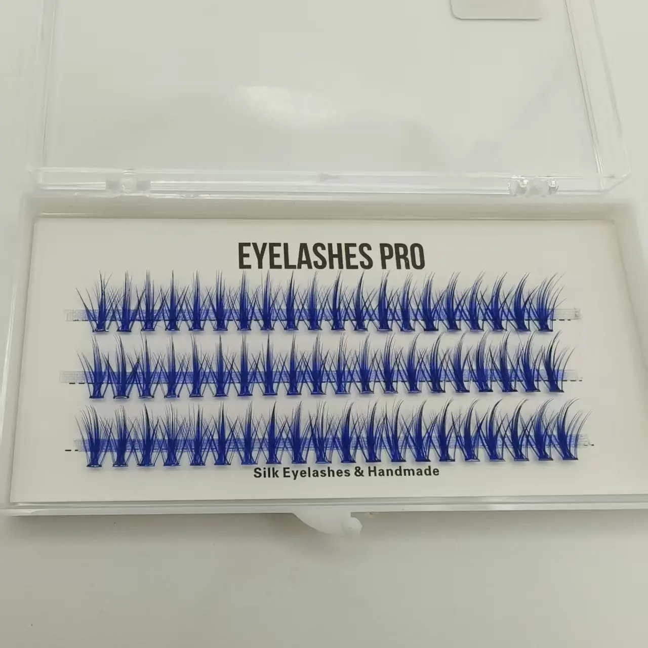 Blue MU003 DIY Hand Made Eyelash Extension Segmented Flase Lashes  Lash Bundles Soft Ribbon Strip Eyelashes Makeup Lashes NEW