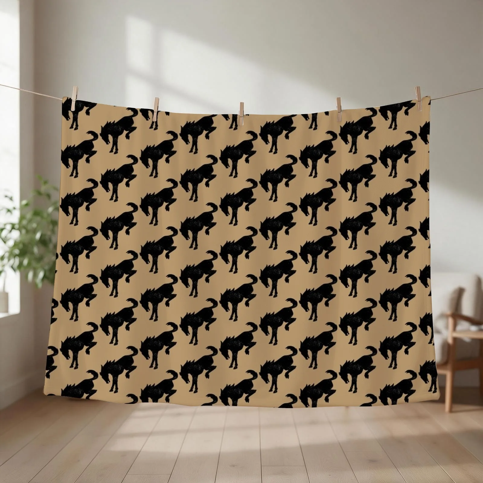 Bronco Throw Blanket couch cozy soft plush fuzzy picnic outdoor blanket