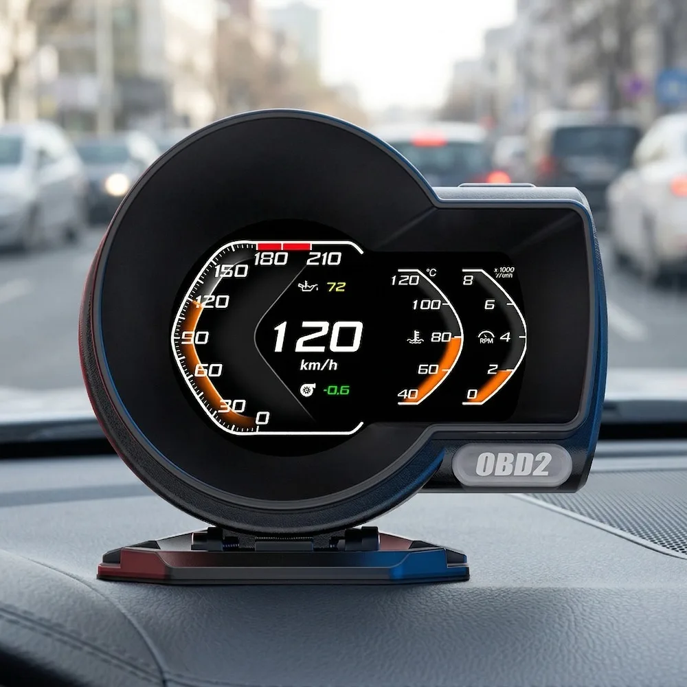 Universal F8 OBD GPS HUD Multifunctional Instrument Display Speed Water Temperature Vehicle Speed Turbine Pressure