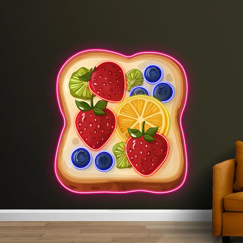 Fruit Bread Neon Sign, Bakery Led Neon Light, Neon Bread Sign, Bread Shop Opening Sign, Neon Signs Engraved, Custom Shop Signage