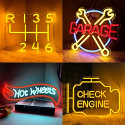 Garage Led Neon Light for Wall Decor, Powered by USB,Wall Art Gift for Men, Neon Signs for Man Cave Garage Room Auto Repair Shop
