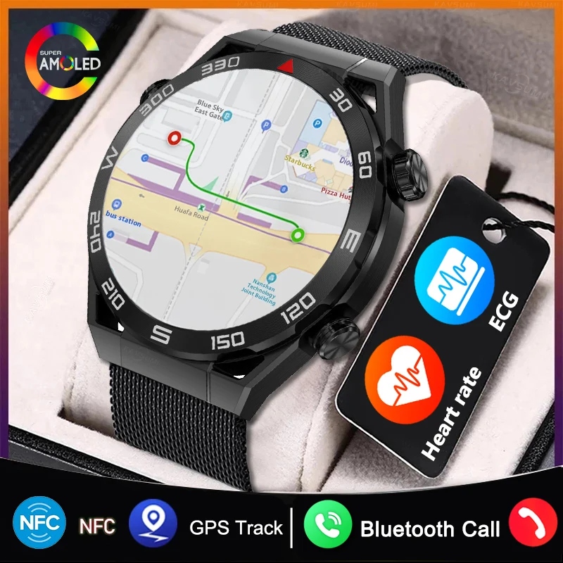 

2024 New ECG+PPG Smart Watch Men GPS Sport Track Fitness Watches Outdoor Compass Bluetooth Call HD Full Touch Screen Smartwatch