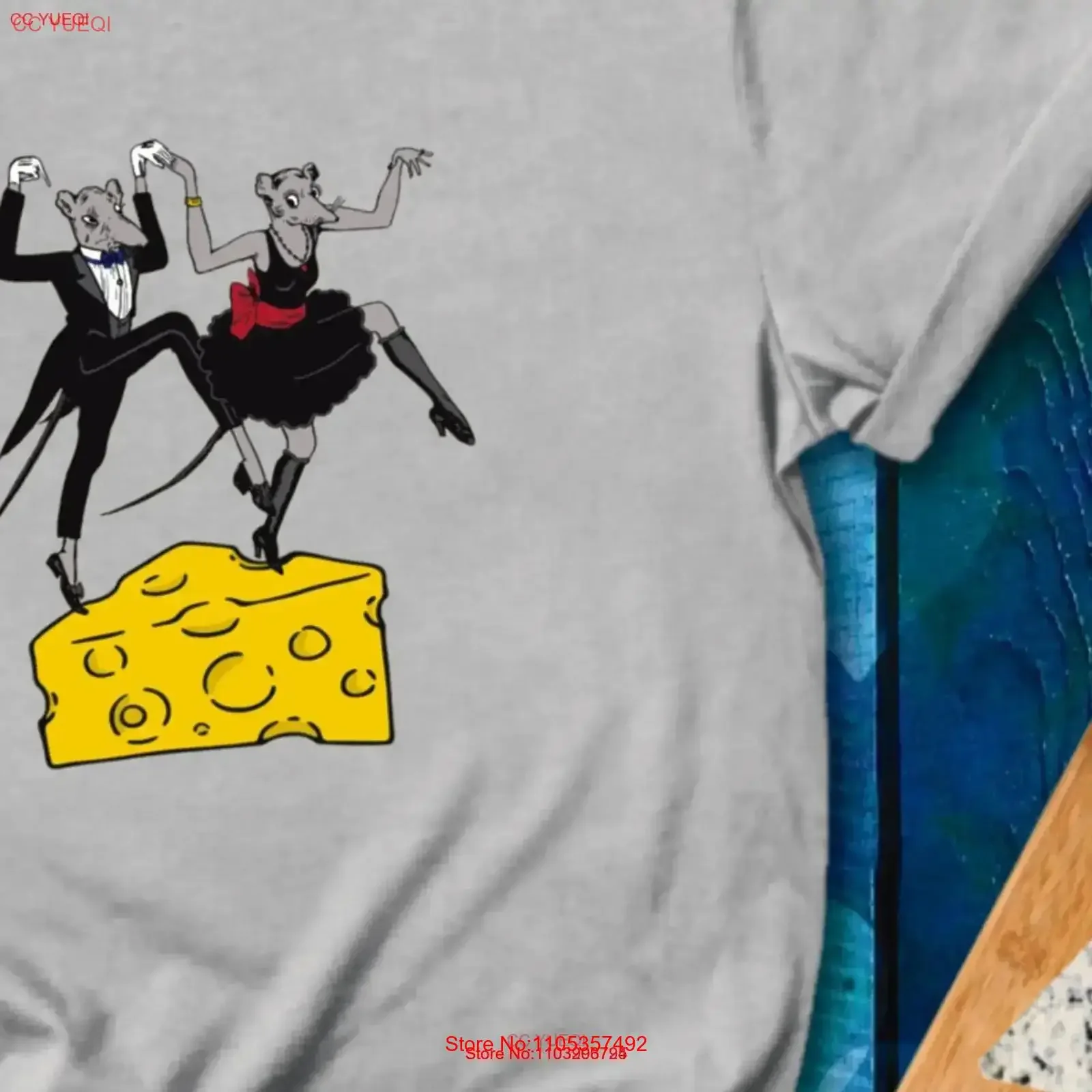 Camiseta con estampado gráfico vintage lavado de Ratones Bailarines sobre Queso, estilo vintage, unisex, para amantes de los animales, Día de San Valentín para ella