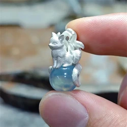 Nine Tailed Spirit Fox Imitation Crystal Pendant Necklace Cool and Handsome Chinese Style Unique Personality Pendant Accessories