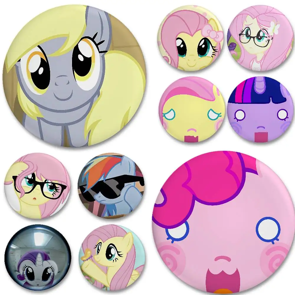M-My Little Pony Enamel Pins Handmade Round Brooch L Killer Yagami Light Cosplay Badge Backpacks Jewelry Gifts