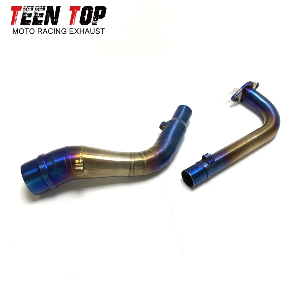 Motorcycle Exhaust Escape Exhaust Pipe Blue For YAMAHA Nmax155 /125 Exhaust Header Link Tube 2015-2020 NMAX155 Front Pipe 51mm