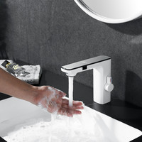 Black Silver Gray Smart LCD LED Daul Smart Sensor Touch Hot Cold Mixer Tap Bathroom Basin Faucet Automatic Luxury Water Ta