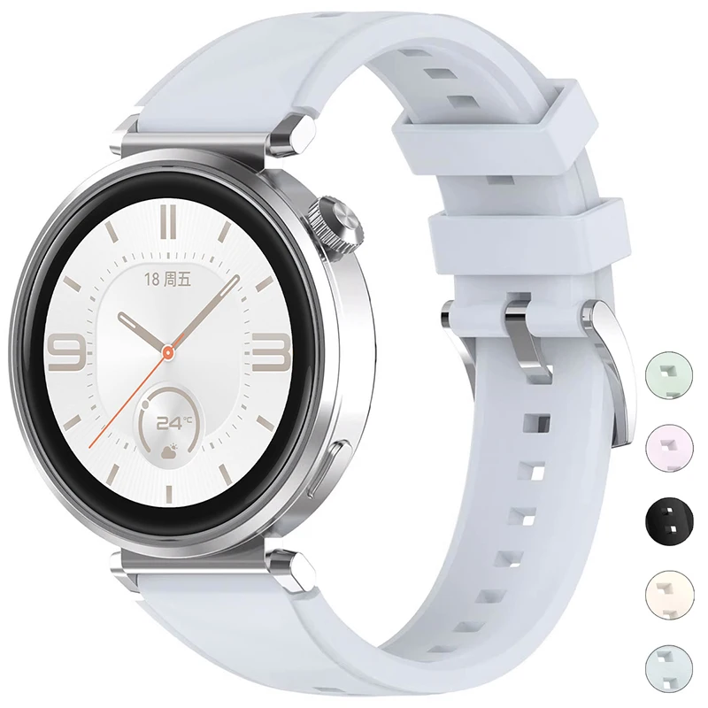 18mm Silicone Watch Band Strap For Huawei Watch GT6 GT5 GT4 41MM Smart Wristband For Huawei Watch GT 5Pro 42 Bracelet WirstStrap