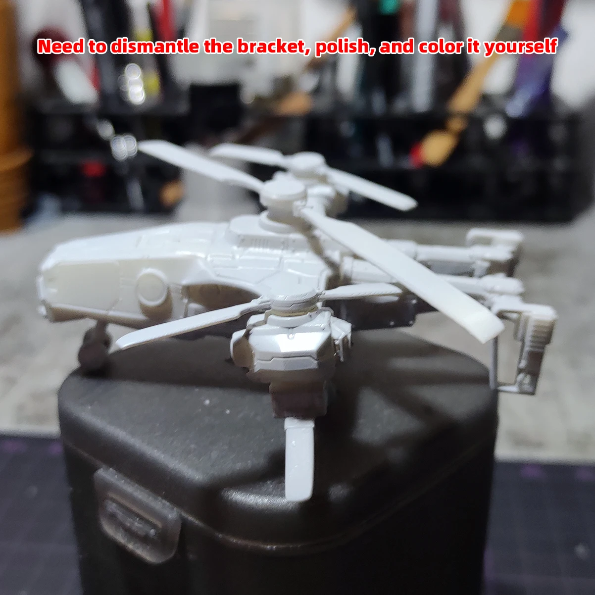 1/72 Modellbausatz 3D Harz Miniatur Diorama Gebäude Unbemalter Sci-Fi Hubschrauber DIY – Detail 10