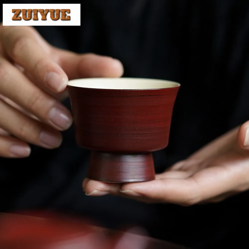 80ml Hawthorn Red Powder Yin Tea-calix Household Handmade Master Cup Teacup Vintage Tea Bowl Personal Cup Tea Ceremony Craft
