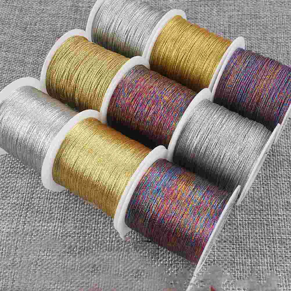 3 Rolls Attractive Braided Rope DIY Tassel Winding Wire Articles Rope Useful Knitting Rope for Decoration (Silver, Golden an