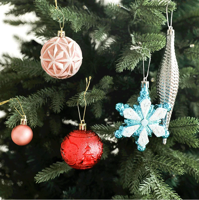 2025 Christmas Ball Hanging Snowflake Navidad Special-shaped Red Gold Pink Ornament Xmas Tree Decoration Pendant Home Decor image 6
