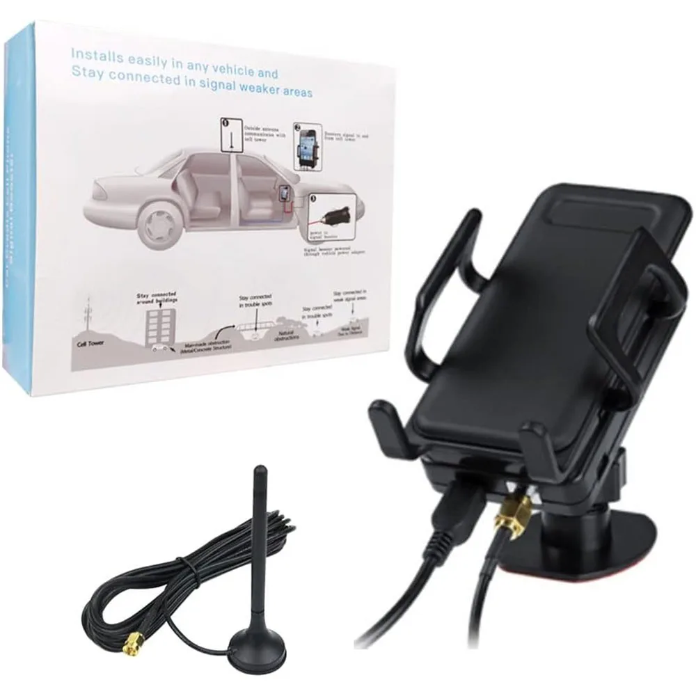 

Car Cell Phone Signal Booster for Car, Truck, Van, SUV Support All North American Cell Carriers Verizon, AT&T, Sprint