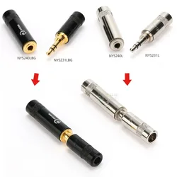REAN 3.5mm Stereo Headphone Plug Male/Female Pair Gold Plated - 1/8
