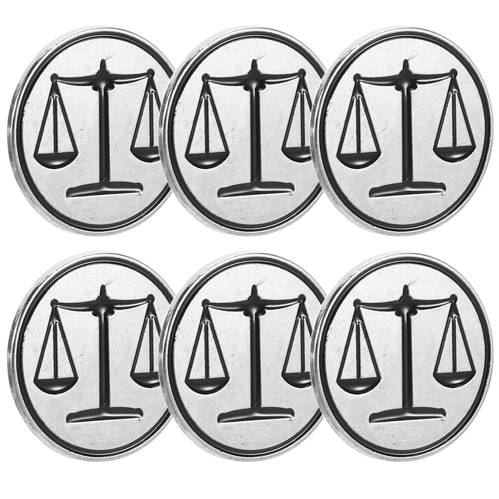 6Pcs Brooch Lapel Pin Justice Scale Metal Libra Judge Pin for Lawyer Law Student Suit Shirt Jewelry Metal Libra