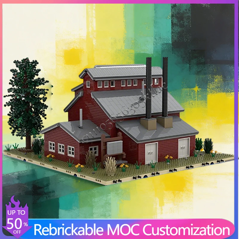 3285 Piezas, Serie Aserradero Medieval, Modelo Power House 3 MOC, Bloques de Construcción Modulares Personalizables, Tecnología DIY, Juguete de Ensamblaje para Niños, Regalo