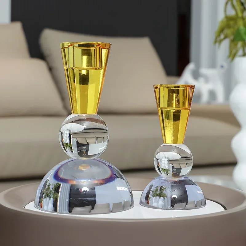 Portavelas cristal colores de lujo, centros mesa boda para mesas, accesorio romántico para cena con velas, decoració