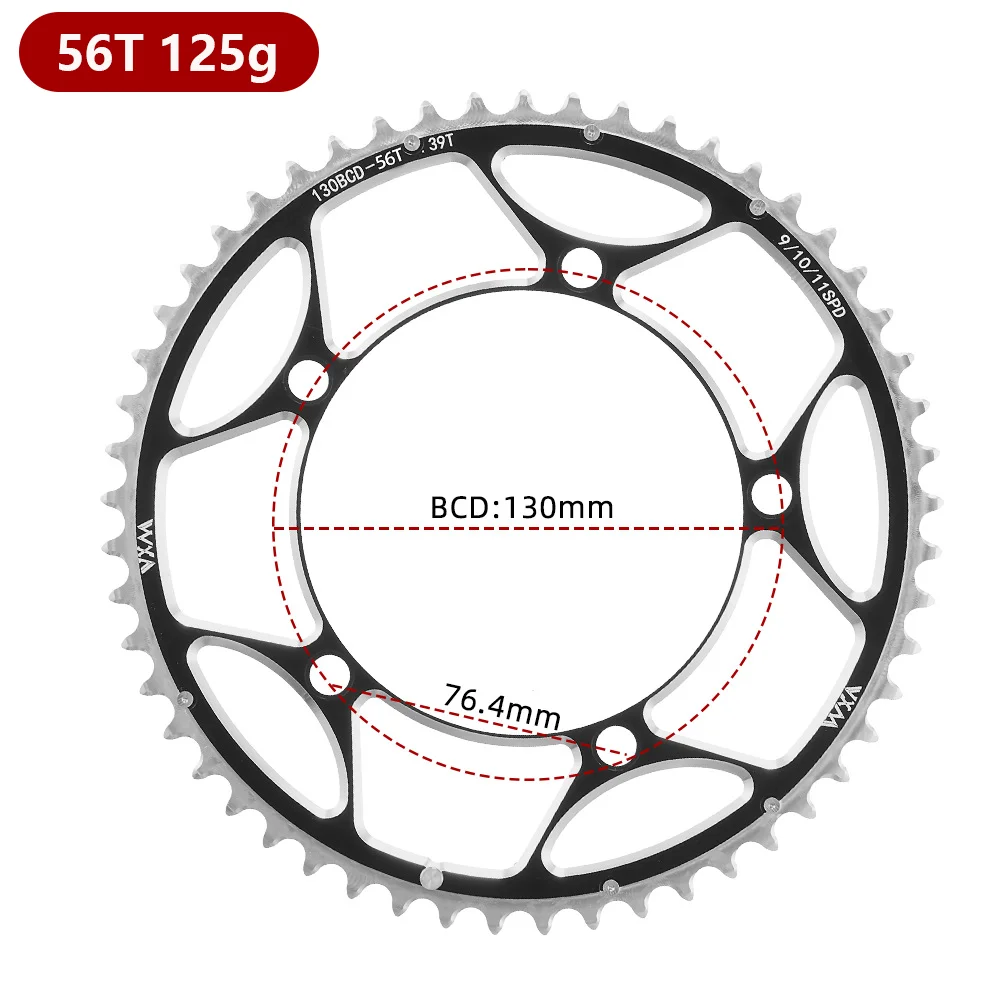 VXM Bicycle Double Chainring 130BCD 39T 53T 42T 55T 46T 56T Road Bike Crankset Riding Disc Aluminum Chainwheel Folding Bike Disc