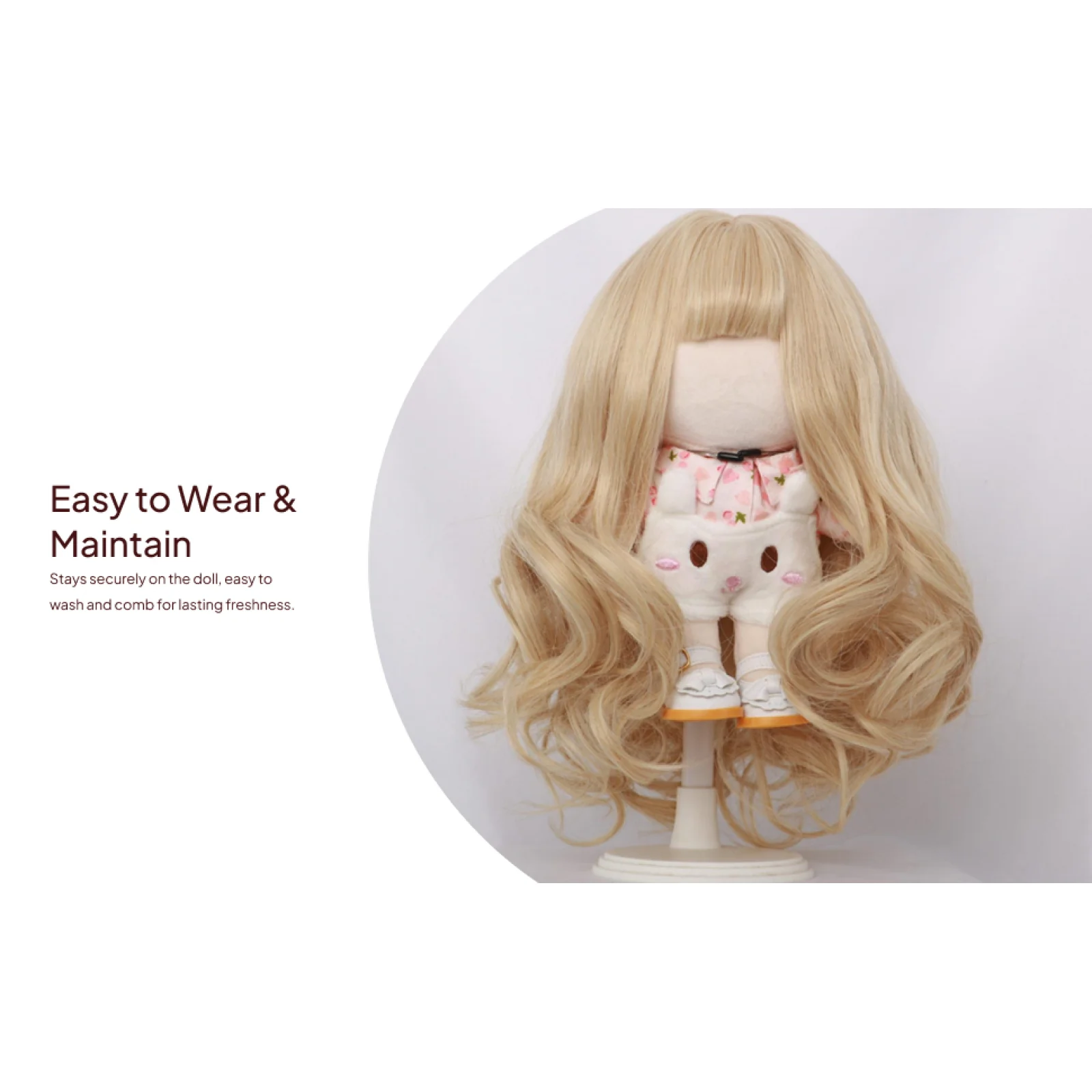 BJD دمية شعر مستعار شعر مستعار دمية استبدال مجعد اليدوية ارتفاع درجة الحرارة الحرير