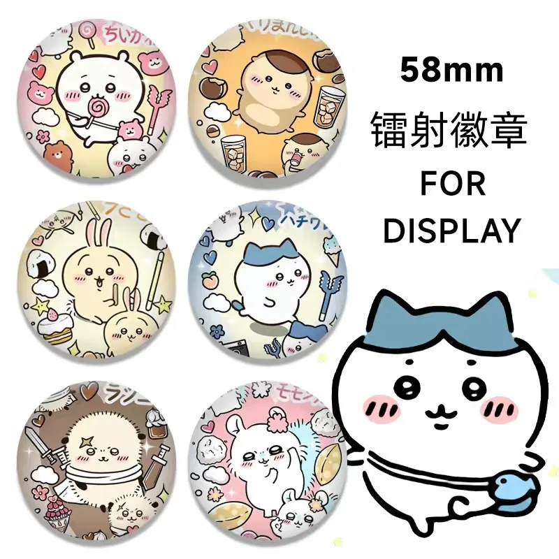 Chiikawa Tinplate Brooch Fashion Metal Lapel Pins Badges Cartoon Clothes Jackets Backpack Decoration Accessories Kids Gifts