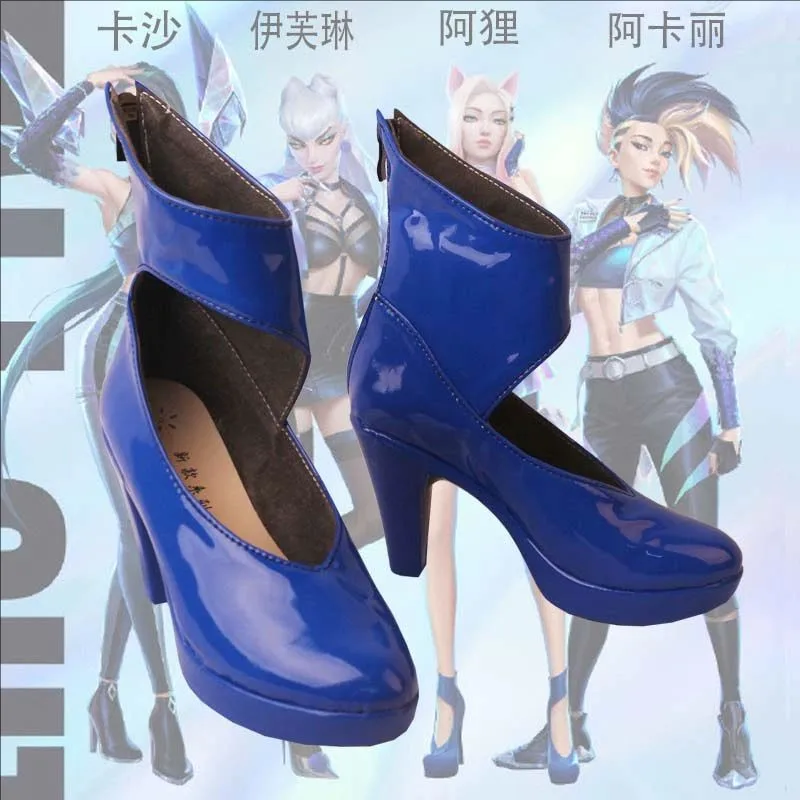 LOL K/DA Ahri Cosplay Schuhe Evelynn High Heels Kai'Sa High-heele Schuhe Akali Leder Schuhe Halloween ALL OUT S10 Schuhe