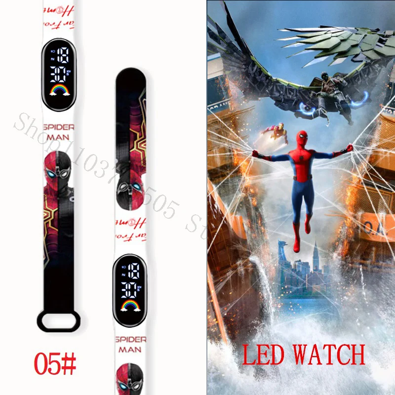 ساعة رقمية Miniso-Spiderman للأطفال ، سوار رياضي ، سوار ، ضد الماء ، ساعة LED ، هدية الأولاد ، الرجال ، الأطفال