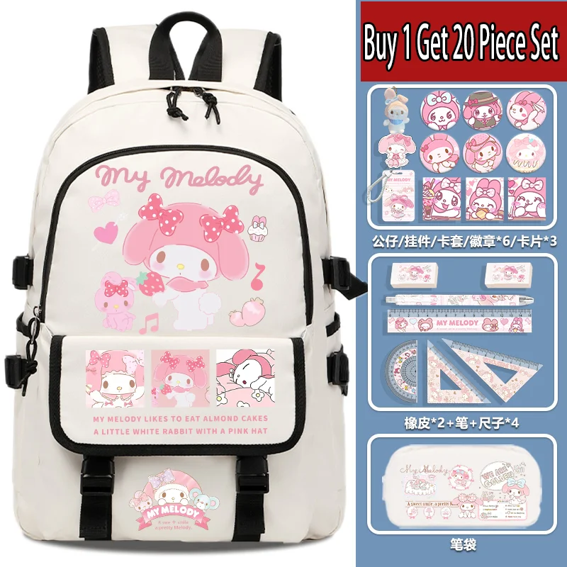 Sanrio Backpack 2055 New Palmette Children's Backpack for Grades 3-6, Large Capacity Backpack for Teens Returning to