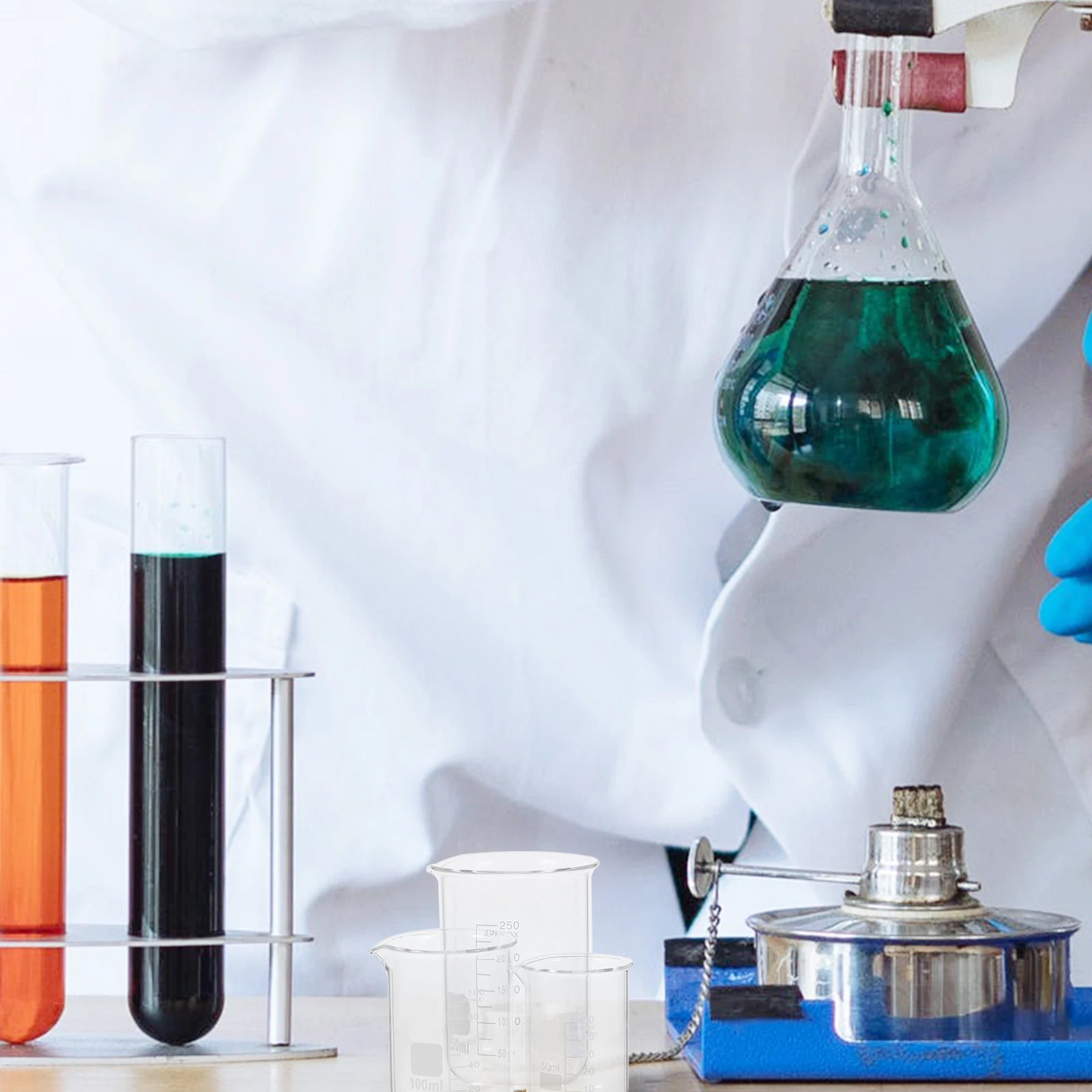 

3Pcs Transparent Glass Beaker Graduated Measuring Cup Liquid Measuring Device for Laboratory Baking Cooking Use