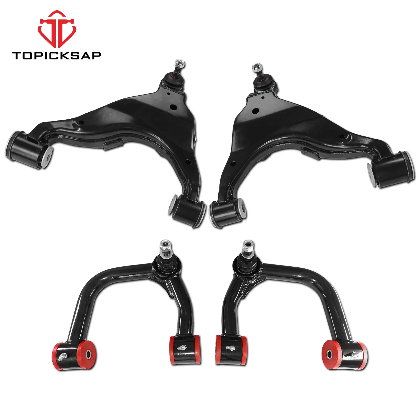 TOPICKSAP 4Pcs Front Upper Lower Control Arm for Toyota 4Runner 2003-2009 FJ Cruiser 2007-2009 Lexus GX470 2003-2009