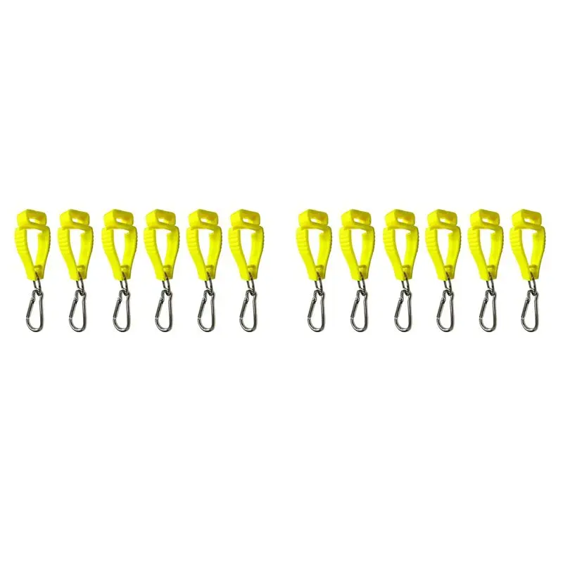 ABKJ-2X Glove Clips For Work Glove Holders Glove Belt Clip With Metal Carabiners For Construction Worker Guard Labor(Yellow)
