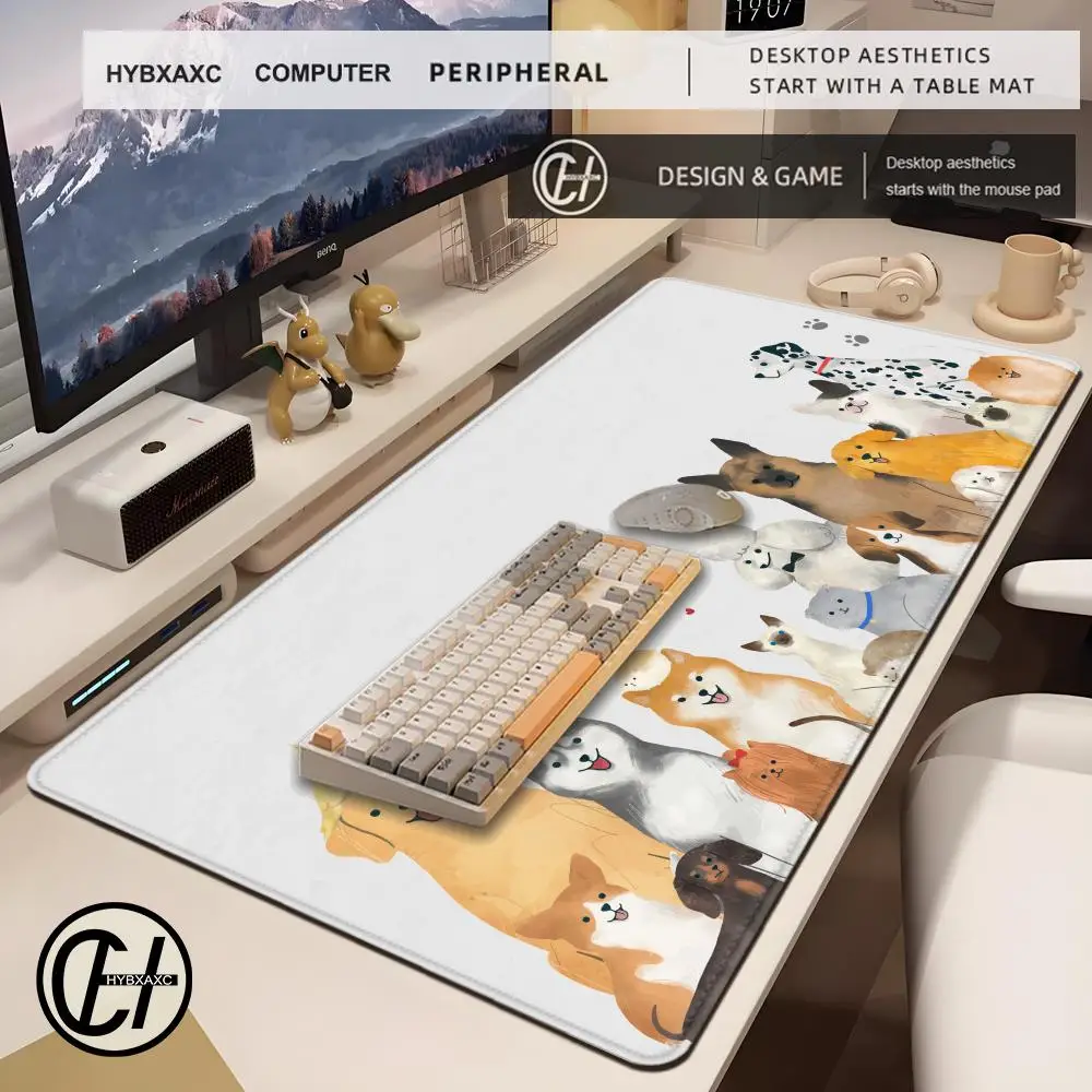 Dog Mousepad Gamer Desk Mat Computer Offices Xxl Mouse Pad Speed Gaming Accessories Keyboard Pc Cabinet Large 900x400 Carpet