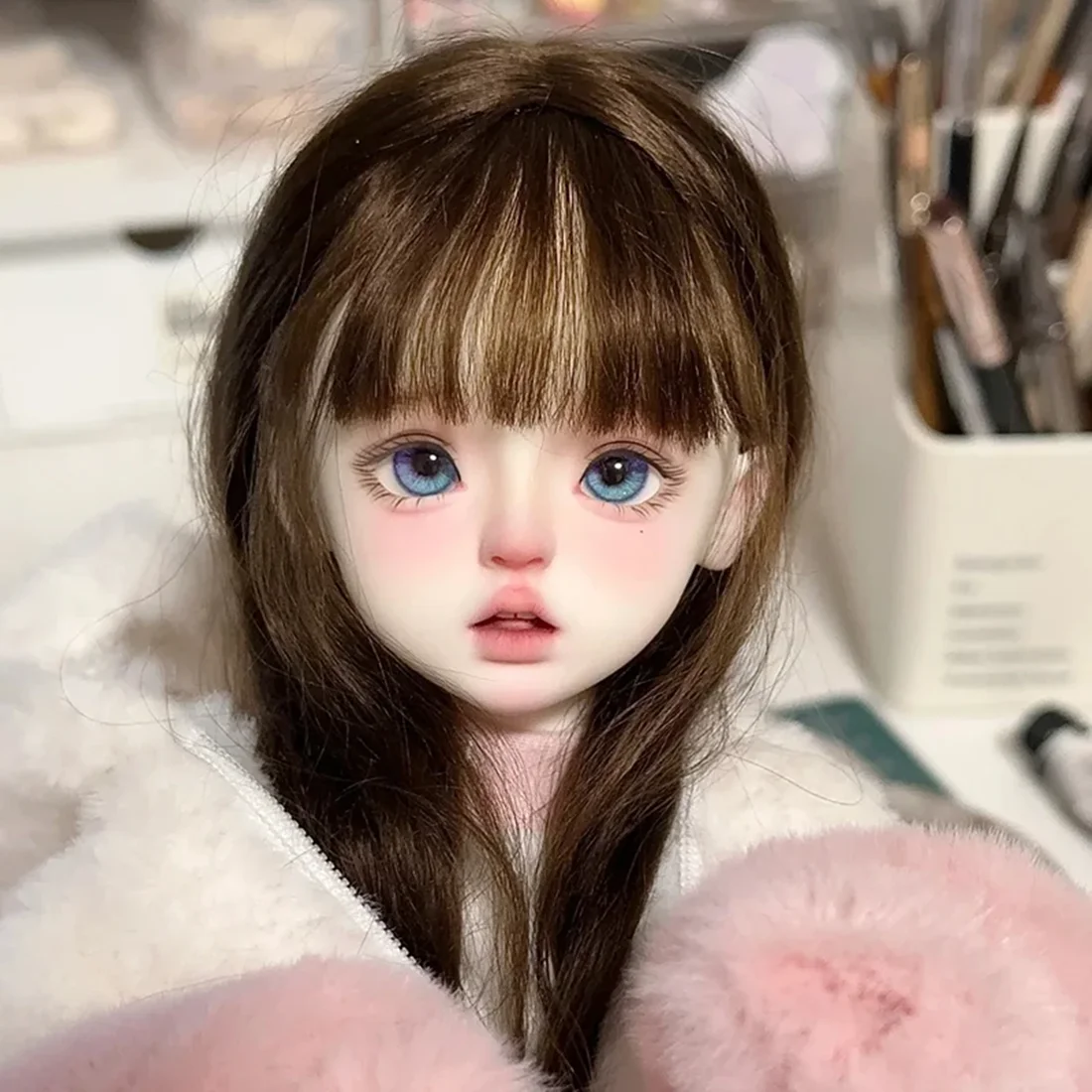 Nueva muñeca SD BJD 1/4 para niña, corte saki, maquillaje delicado, cara redonda, exquisita muñeca articulada móvil de alta calidad, nuevos juguetes en stock