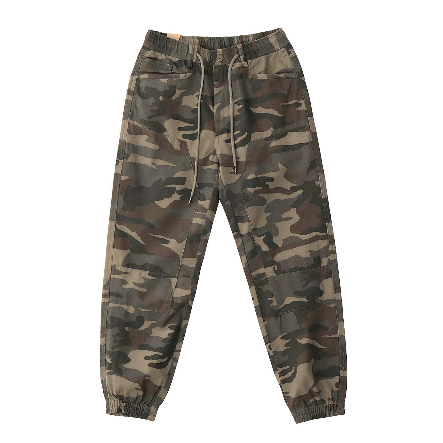 

2026 Spring New American Rerto Camouflage Cargo Pants Men's Amekaji 100% Cotton Washed Casual Loose Straight Ankle-tied Trousers